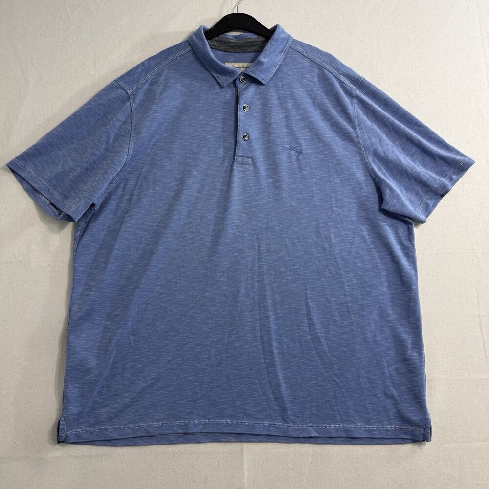 Tommy Bahama Mens Polo Shirt Size XXL Blue Short Sleeve